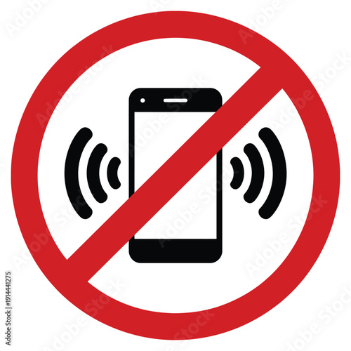 Smartphone with sound off icon, vector illustration of no sound sign, volume off, or mute mode symbol, ideal for mobile apps, quiet zones, and user interface design.