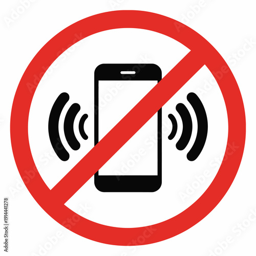 Smartphone mute icon showing volume off and no sound symbols, vector design perfect for mobile devices, quiet areas, silent mode notifications, and digital interface or app graphics.