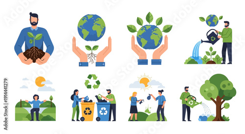 People Actively Engaged in Environmental Protection and Sustainable Living Activities