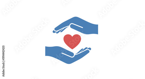 Hands holding a red heart symbol.