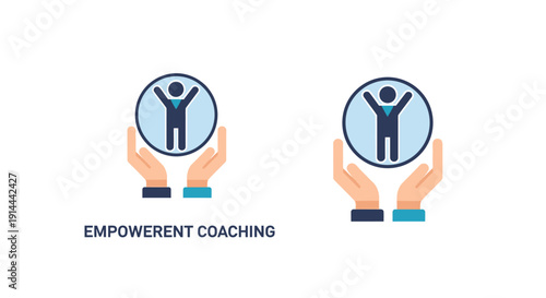 Hands Holding Empowerment Coaching Icons.