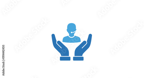 Hands Holding Person Icon Graphic Design.