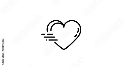 Heart Icon with Motion Lines.