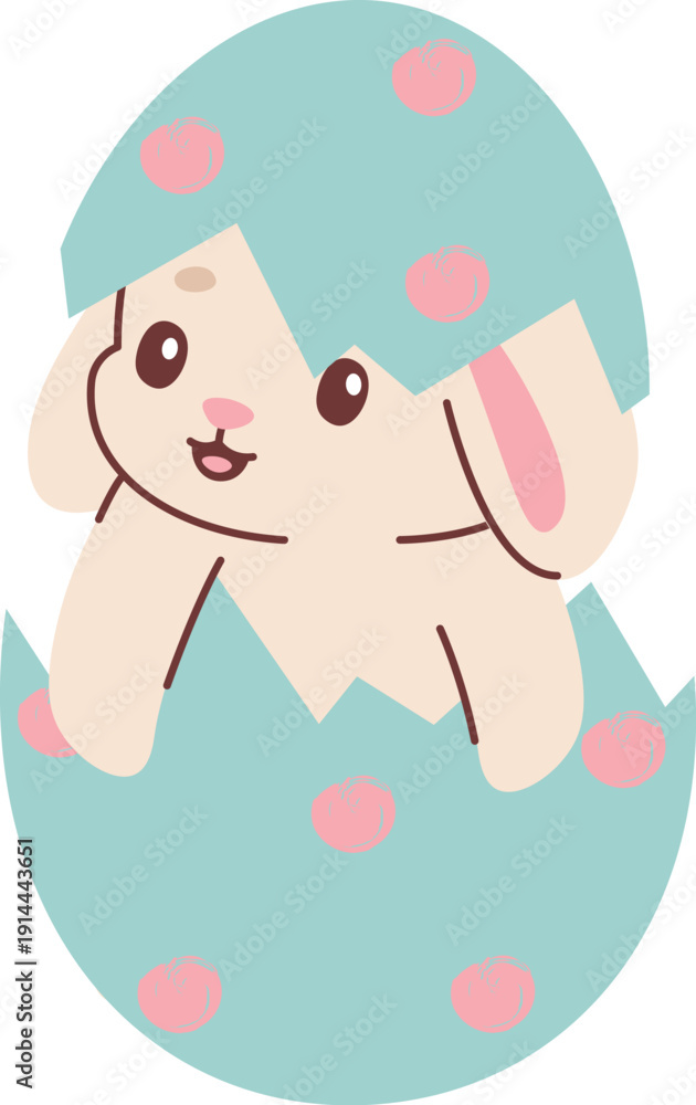 Fototapeta premium Bunny Hatching From Easter Egg