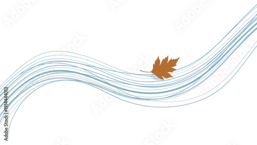Brown Leaf on Waves.