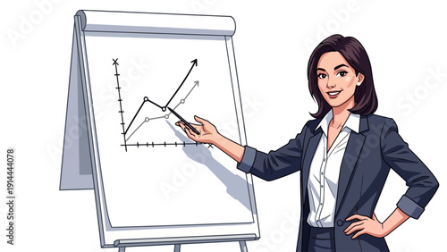 Businesswoman Explaining Graph Data.