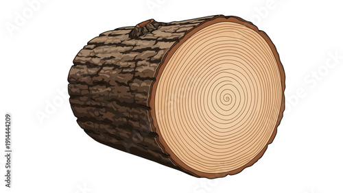 Cut Log Wooden Section.