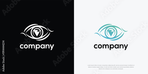 Modern Eye and Diamond Logo Design for Vision Security or Luxury Brands.