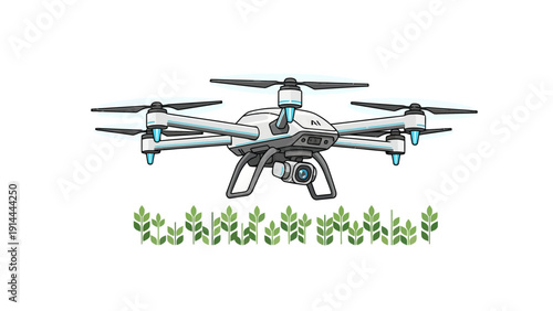 Drone Flying Over Plants.