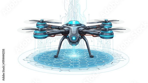 Drone Flying Over Water.