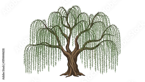 Weeping Willow Tree Illustration.