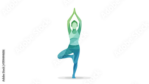 Woman in yoga pose.