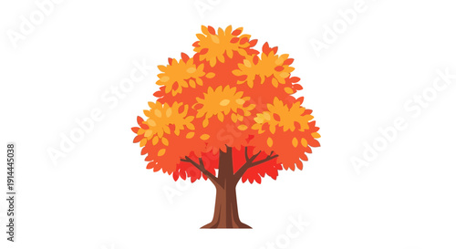 Autumn Tree with Leaves.