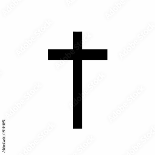 Cross symbol minimalist vector icon in clean geometric style, perfect for religious branding, church graphics, tattoos, prints, and spiritual designs
