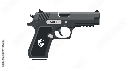 Black Handgun Pistol Gun.