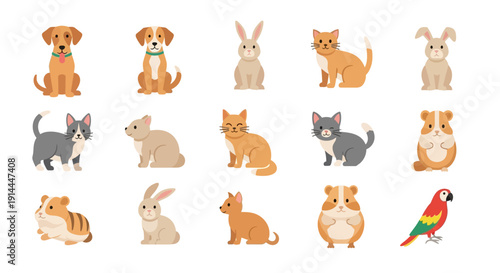 Collection of Cartoon Pets.