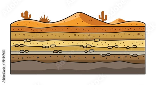 Desert Soil Layers Diagram.
