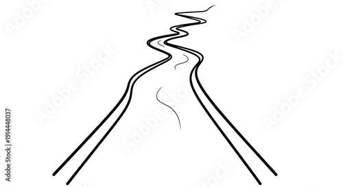 Winding Roadway Illustration Design.