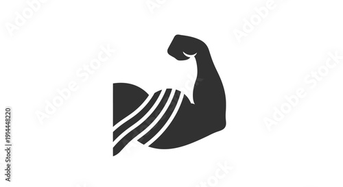 Muscular Arm Flexing Bicep Muscle.