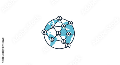 Network Diagram Globe Illustration Concept Art.