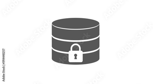 Locked Database Icon Security Protection.