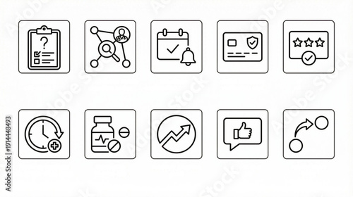 Telemedicine Hospital Remote Healthcare Icon Set