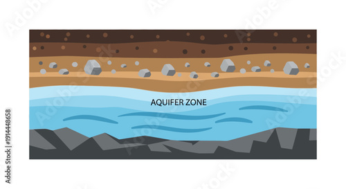 Underground Water Aquifer Zone.