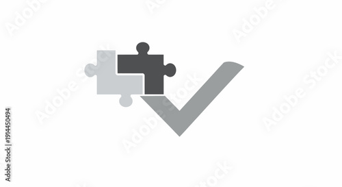 Puzzle Piece Checkmark Success Symbol.