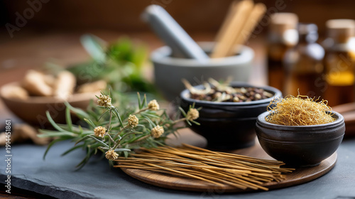 Harnessing traditional Chinese medicine techniques to manage stress effectively, therapeutic stress relief, holistic wellness approach, natural anxiety management, with copy space