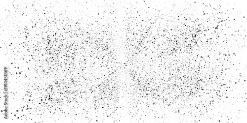 Seamless abstract polka dot pattern. Black hand drawn drip points isolated on white background. Stone texture, ink blots stain, grain, paint splash, spray effect. Vector grunge splattered illustration