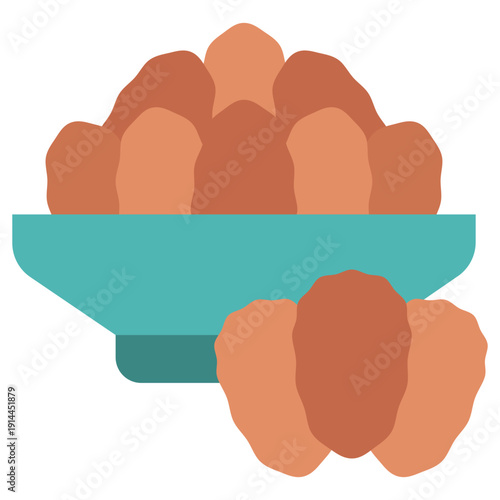 Dates Flat Icon Mini Illustration, Use For Modern Concept, Print, Ui, Ux Kit, Web And App Development. Vector Related To Ramadan, Eid Al-Fitr, Eid Al-Adha And More