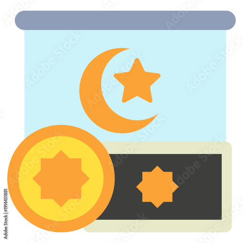 Donation Flat Icon Mini Illustration, Use For Modern Concept, Print, Ui, Ux Kit, Web And App Development. Vector Related To Ramadan, Eid Al-Fitr, Eid Al-Adha And More