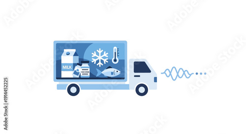 Refrigerated Delivery Truck with Cooling System.