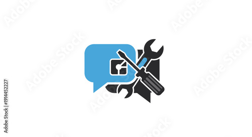Repair service tool icon set.
