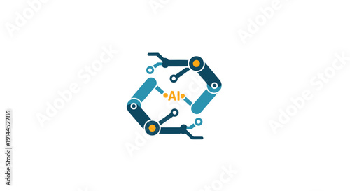 Robotic Arms Forming Circular Mechanical Structure.