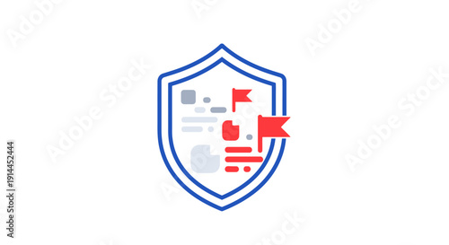 Shield Icon with Security Symbols Inside.