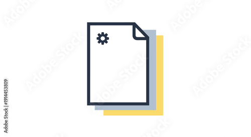 Simple Document Icon with Settings Symbol.