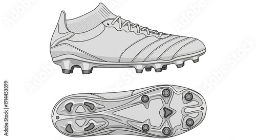 Football Boot Side View.