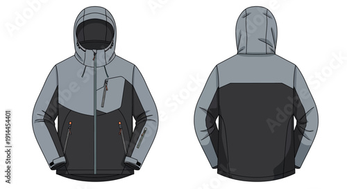 Gray and Black Jacket.