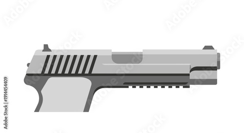 Gray Handgun Side View.