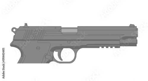 Gray Handgun Side View.