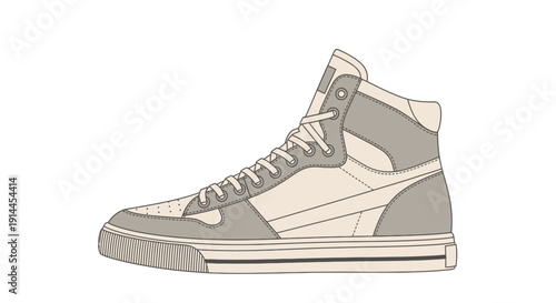 Gray High Top Sneaker.