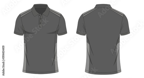 Gray Polo Shirt Front Back.