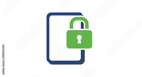 Smartphone with Green Padlock Security Icon.