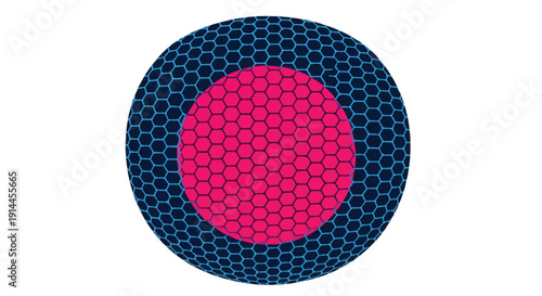 Abstract Cyber Security Target: High-Tech Data Protection Sphere with Futuristic Hexagonal Grid