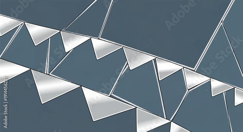 Metallic Aggression Abstract Background: Geometric Shark Teeth Pattern Symbolizing Financial Risk and Volatility