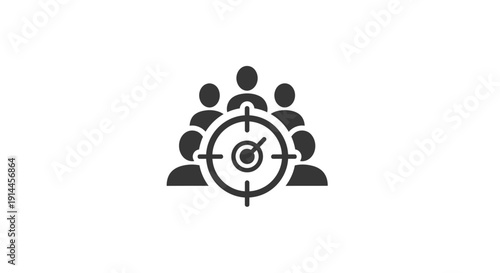 Target Audience Group Focus Marketing Concept Icon.