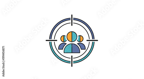 Target Icon with People Inside Crosshair.