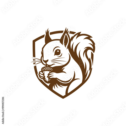 Squirrel logo flat vector design