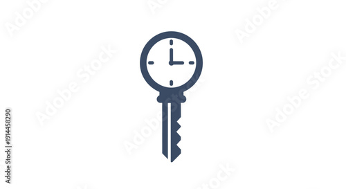 Key with Clock Face on Head.
